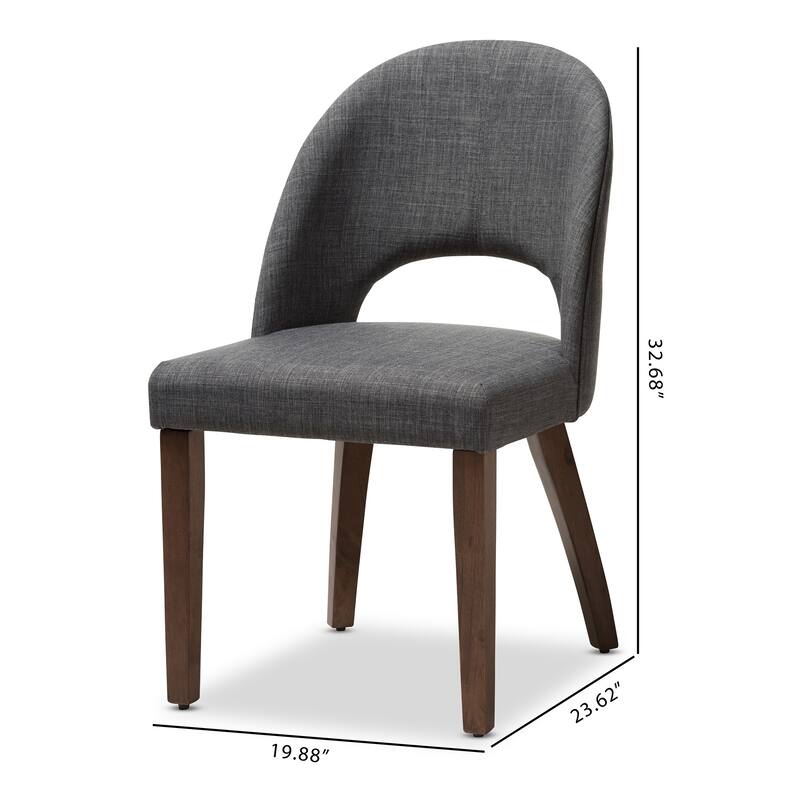 Mid-Century Fabric Upholstered Dining Chair Set by Baxton Studio