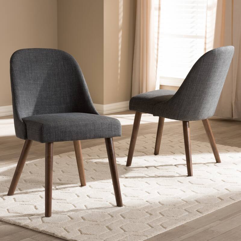 Mid-Century Fabric Upholstered Dining Chair Set by Baxton Studio