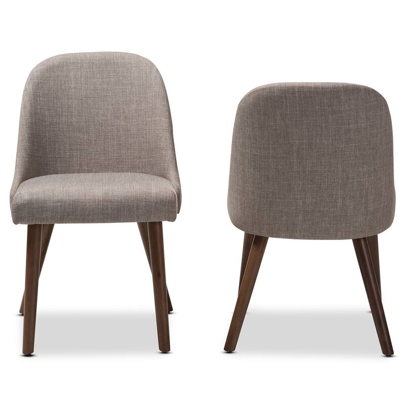 Mid-Century Fabric Upholstered Dining Chair Set by Baxton Studio