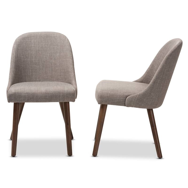 Mid-Century Fabric Upholstered Dining Chair Set by Baxton Studio