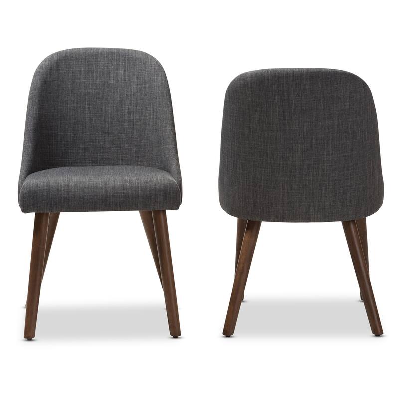 Mid-Century Fabric Upholstered Dining Chair Set by Baxton Studio