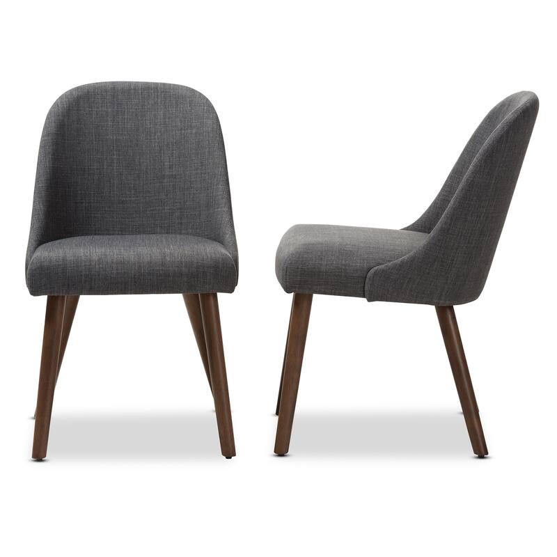 Mid-Century Fabric Upholstered Dining Chair Set by Baxton Studio