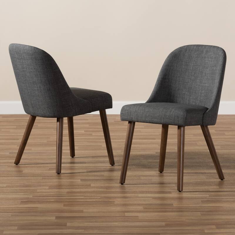 Mid-Century Fabric Upholstered Dining Chair Set by Baxton Studio