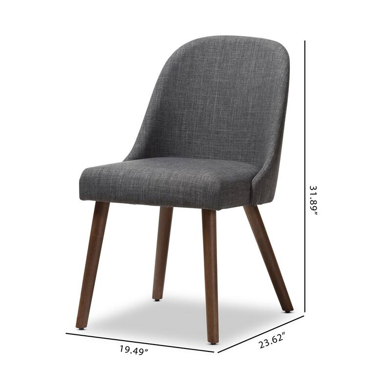 Mid-Century Fabric Upholstered Dining Chair Set by Baxton Studio
