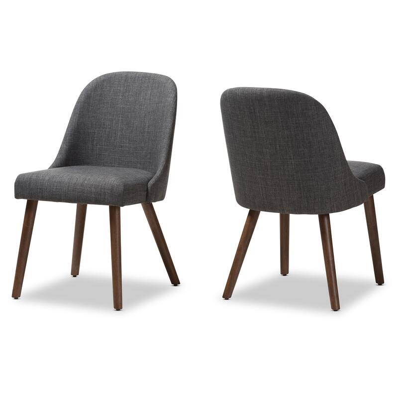 Mid-Century Fabric Upholstered Dining Chair Set by Baxton Studio