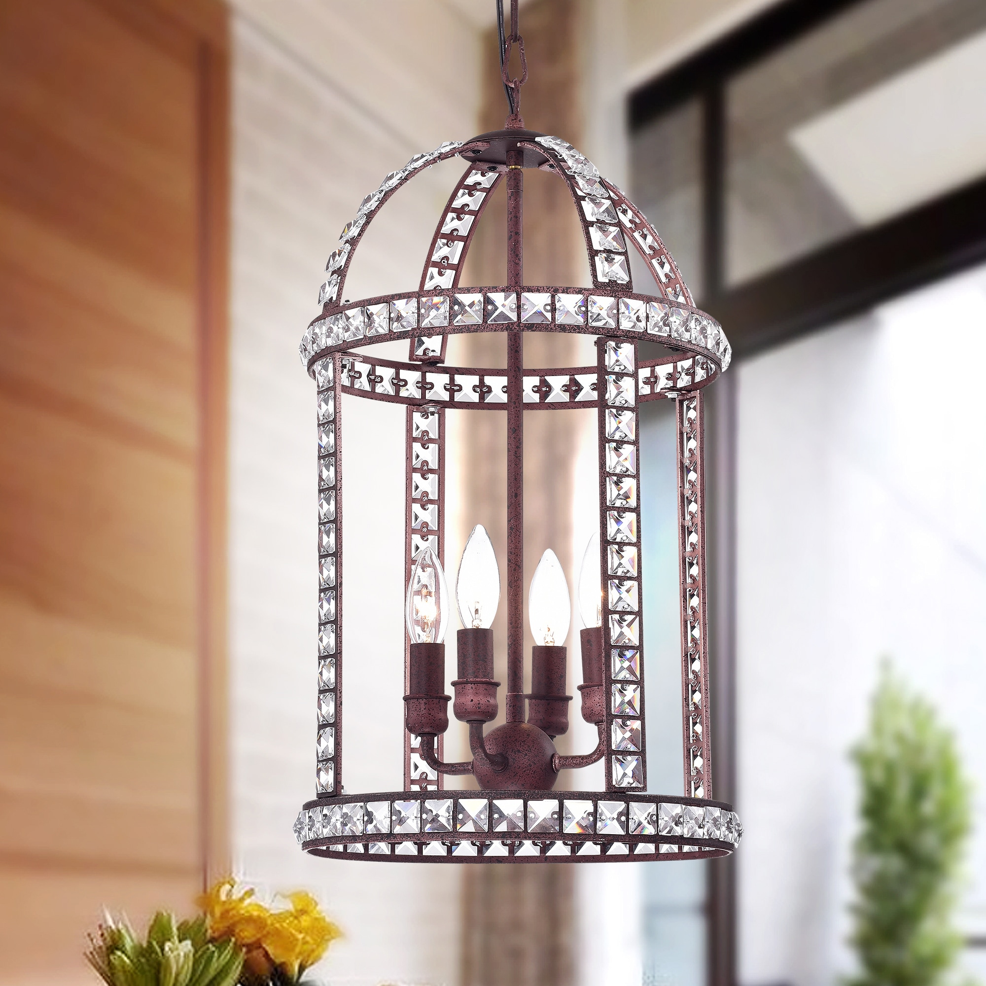 Sheri 4 Light Rustic Iron Pendant Lamp 20466048 Sheri 4 Light Rustic Iron Pendant Lamp