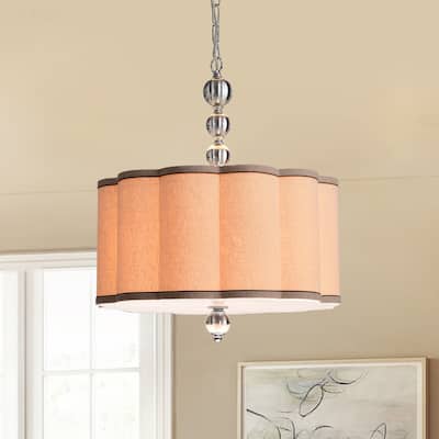 Desiree 4-light Chrome Pendant Lamp with Textile Shade