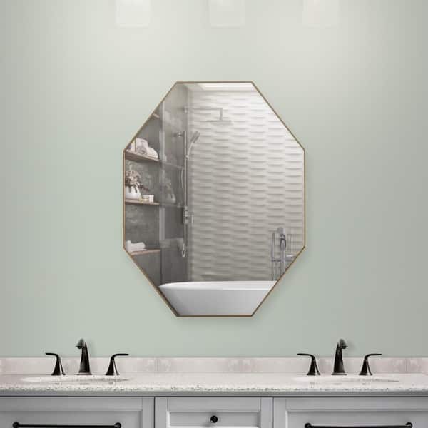 Shop American Art Decor Gold Octagon Framed Wall Vanity Infinity
