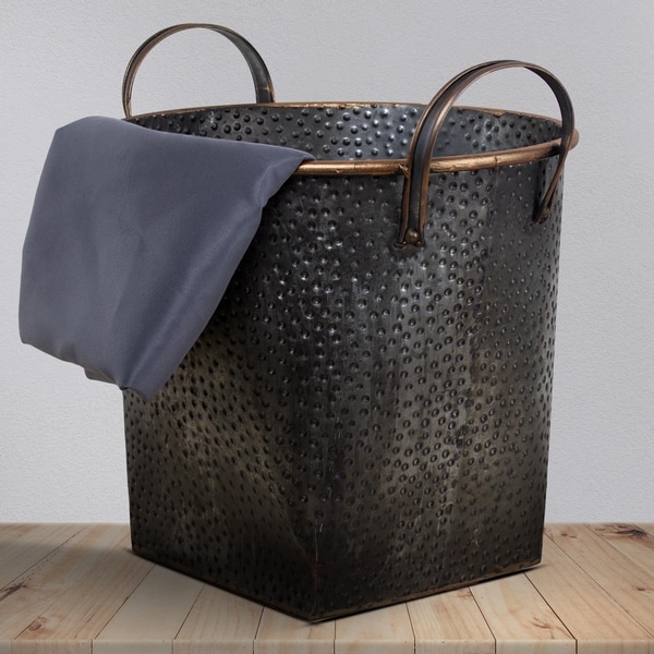 American Art Decor Metal Storage Basket Large On Sale