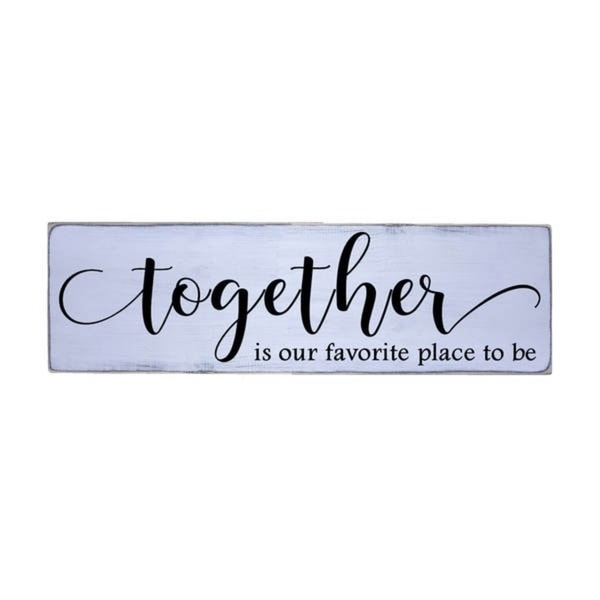Together Handmade Farmhouse Wood Wall Art Sign Natural Pine Wood