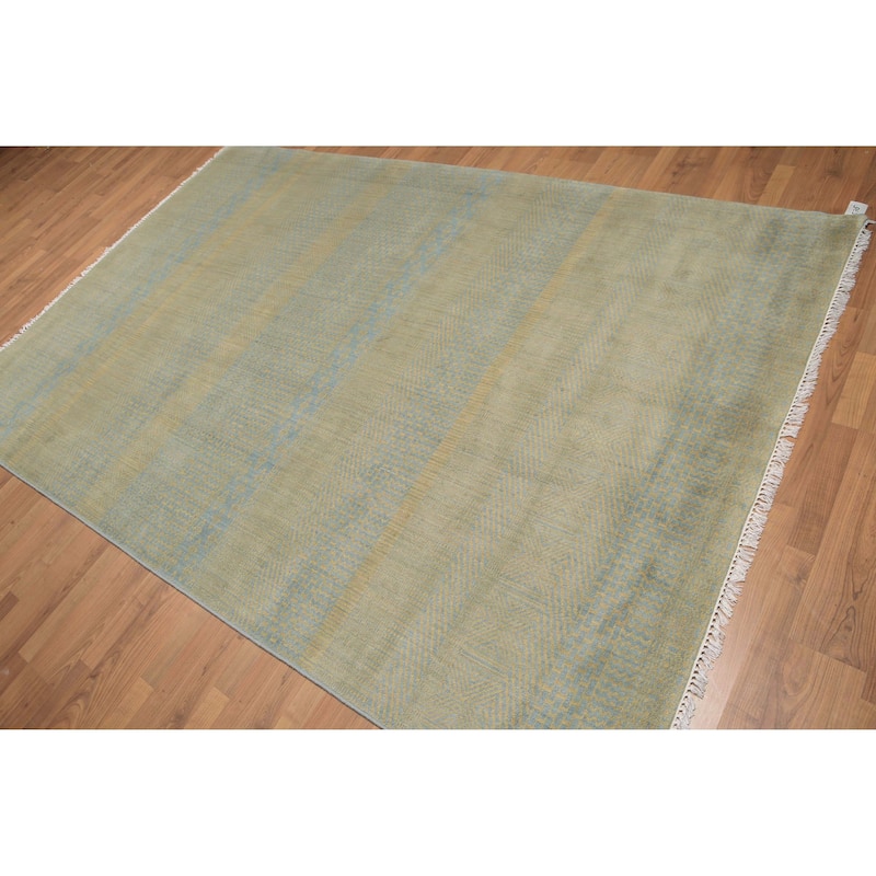 Contemporary Chic Oriental Hand Knotted Area Rug (6'x9') - 6' x 9'