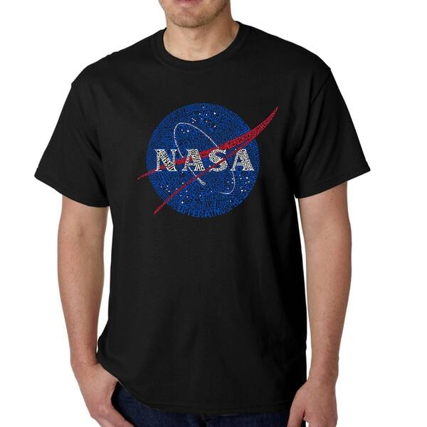 slide 1 of 9, Men's Word Art T-shirt - NASA's Most Notable Missions