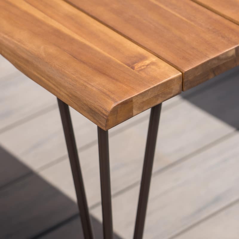 Zion Outdoor Industrial Acacia Wood Square Coffee Table by Christopher Knight Home