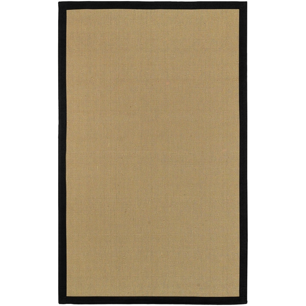 Havenside Home Clearwater Sisal and Black Cotton Border Area Rug - 6' x 9'