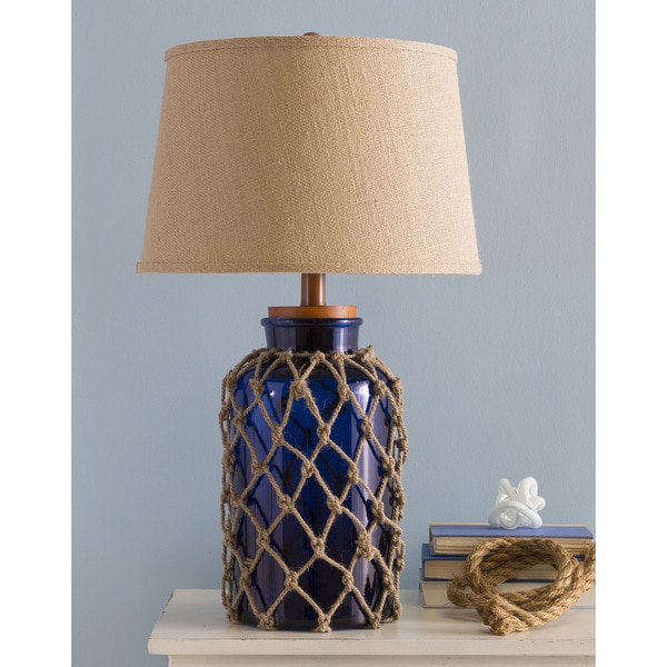 Havenside Home Osprey Nautical Glass and Burlap Table Lamp