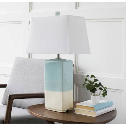 The Curated Nomad Paso Rustic Table Lamp with Glazed Ceramic Base