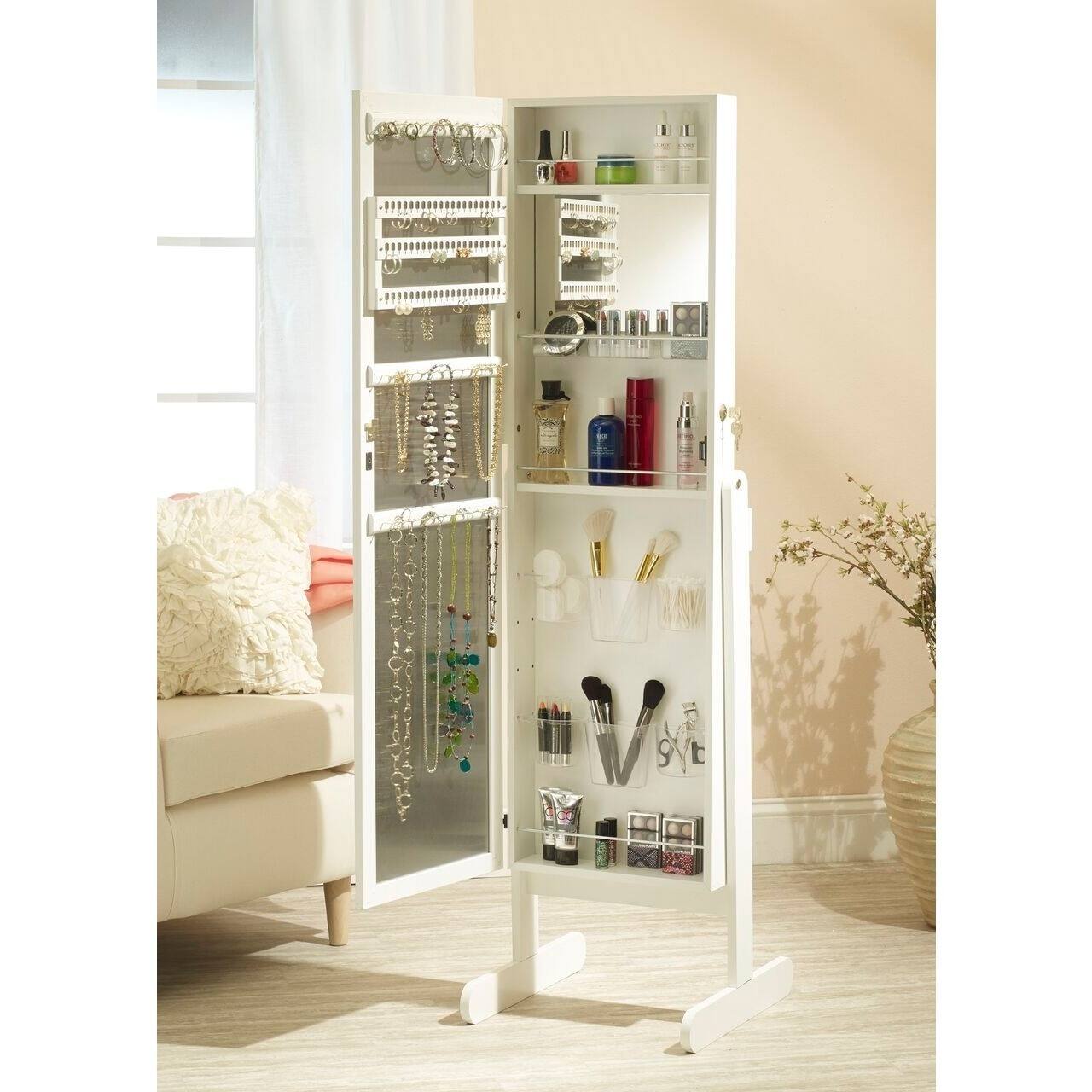 Shop Mirrotek Everything Jewelry And Makeup Organizational Armoire