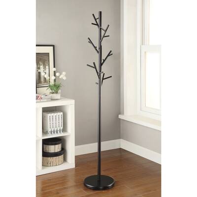 Coaster Furniture Clover Black 18-Hook Coat Rack