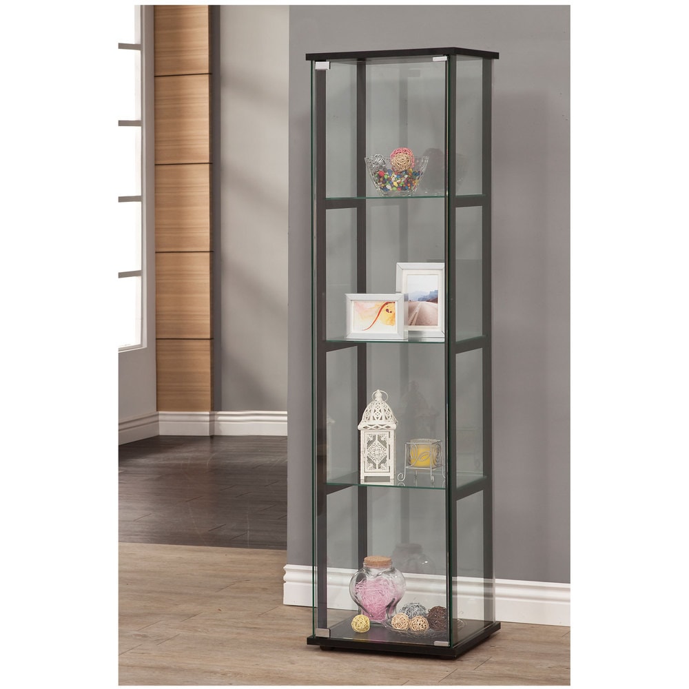 Coaster Furniture Black Contemporary Curio Cabinet On Sale Bed