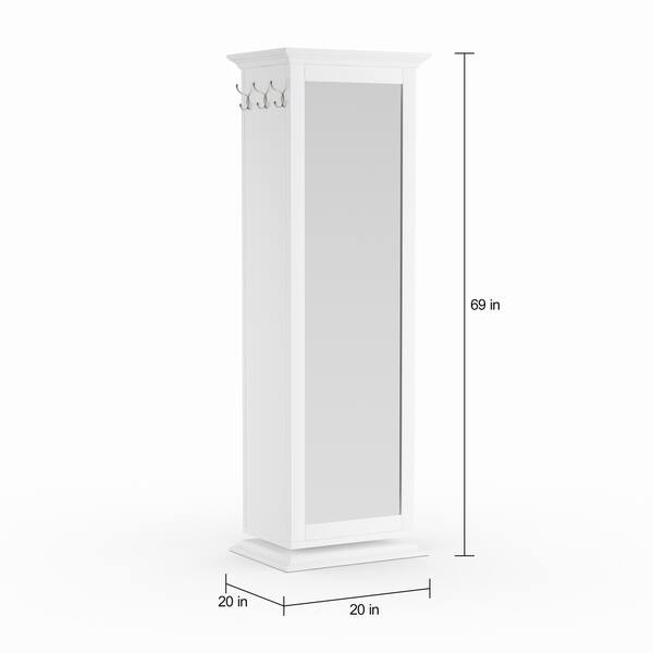 Porch & Den Overbrook White Swiveling Storage Cabinet - 20.50" x 20.50" x 68"