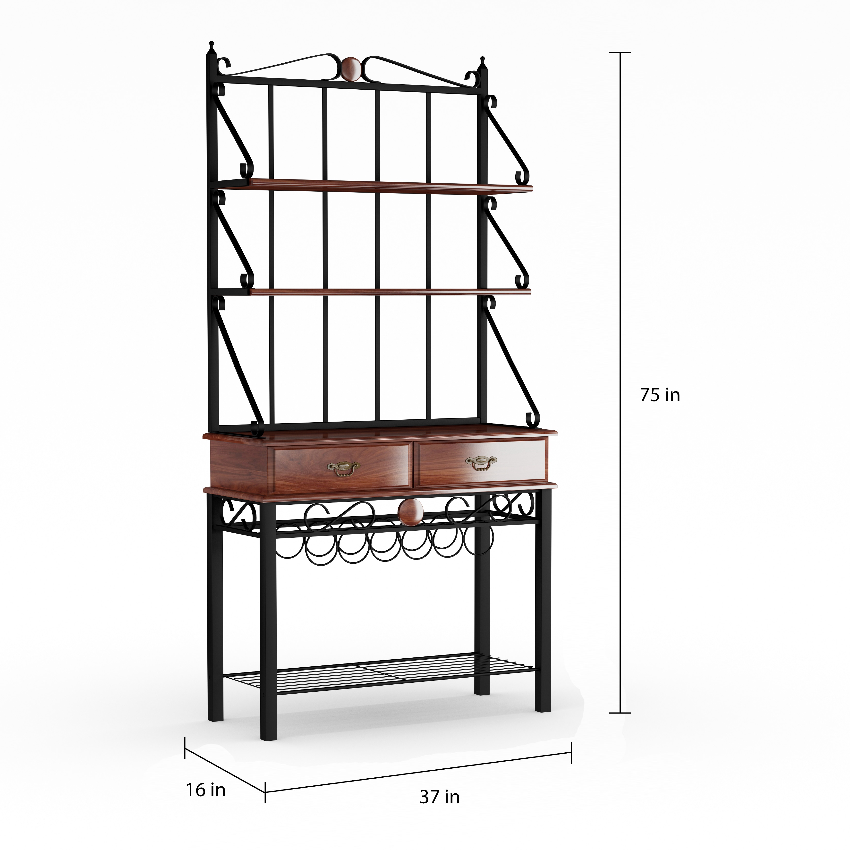 Shop Copper Grove Liscomb Kitchen Cabinet Bakers Rack With 3