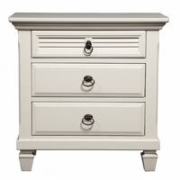 Gracewood Hollow Gregory White Pine Wood 3-drawer Nightstand