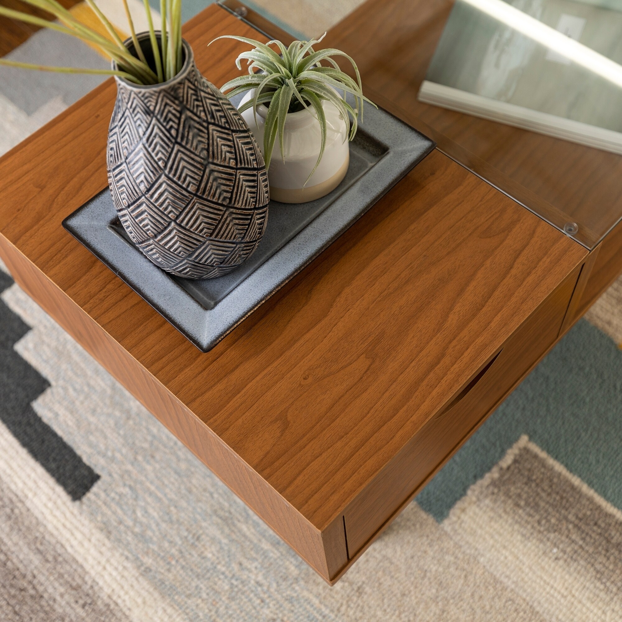 Carson carrington saltaro glass top coffee table discount