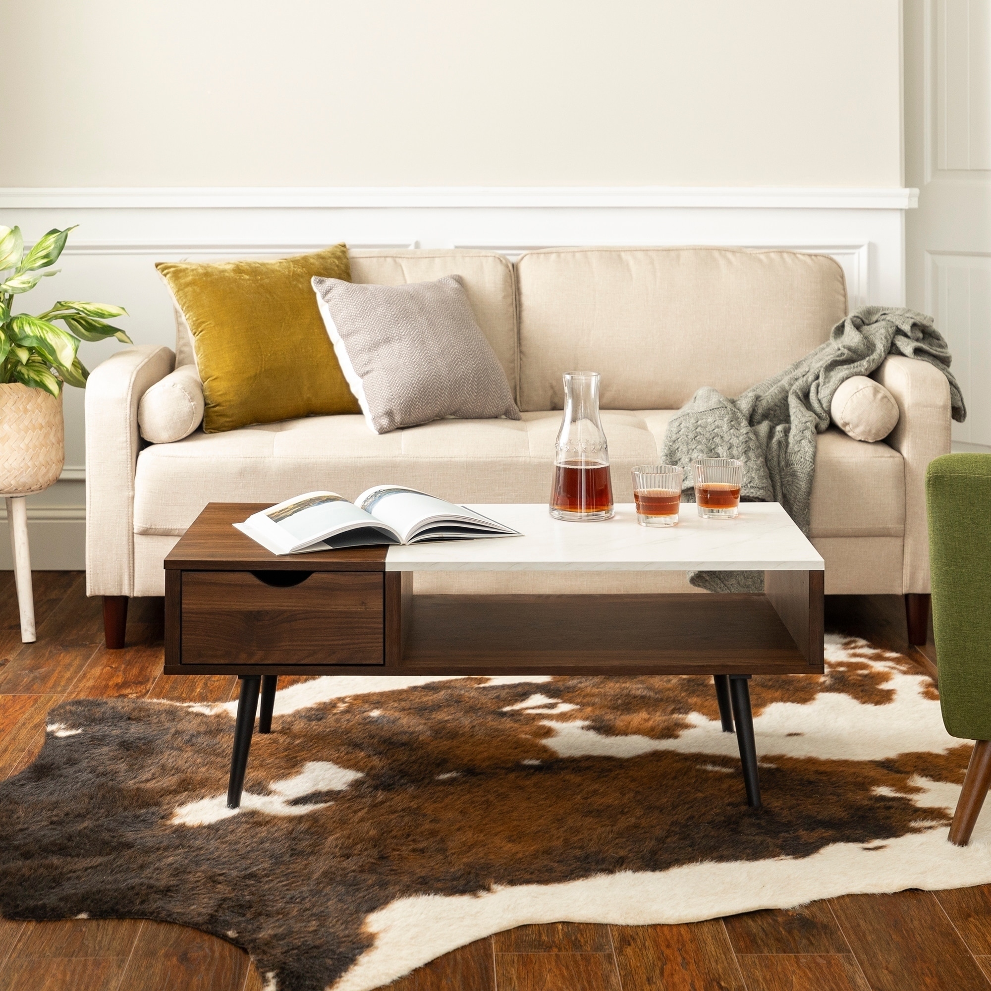 Carson Carrington Saltaro 42 Inch Mid Century Faux Marble Coffee Table X 20 16 Carson Carrington Saltaro 42 Inch Mid Century Faux Marble Coffee Table X 20 16