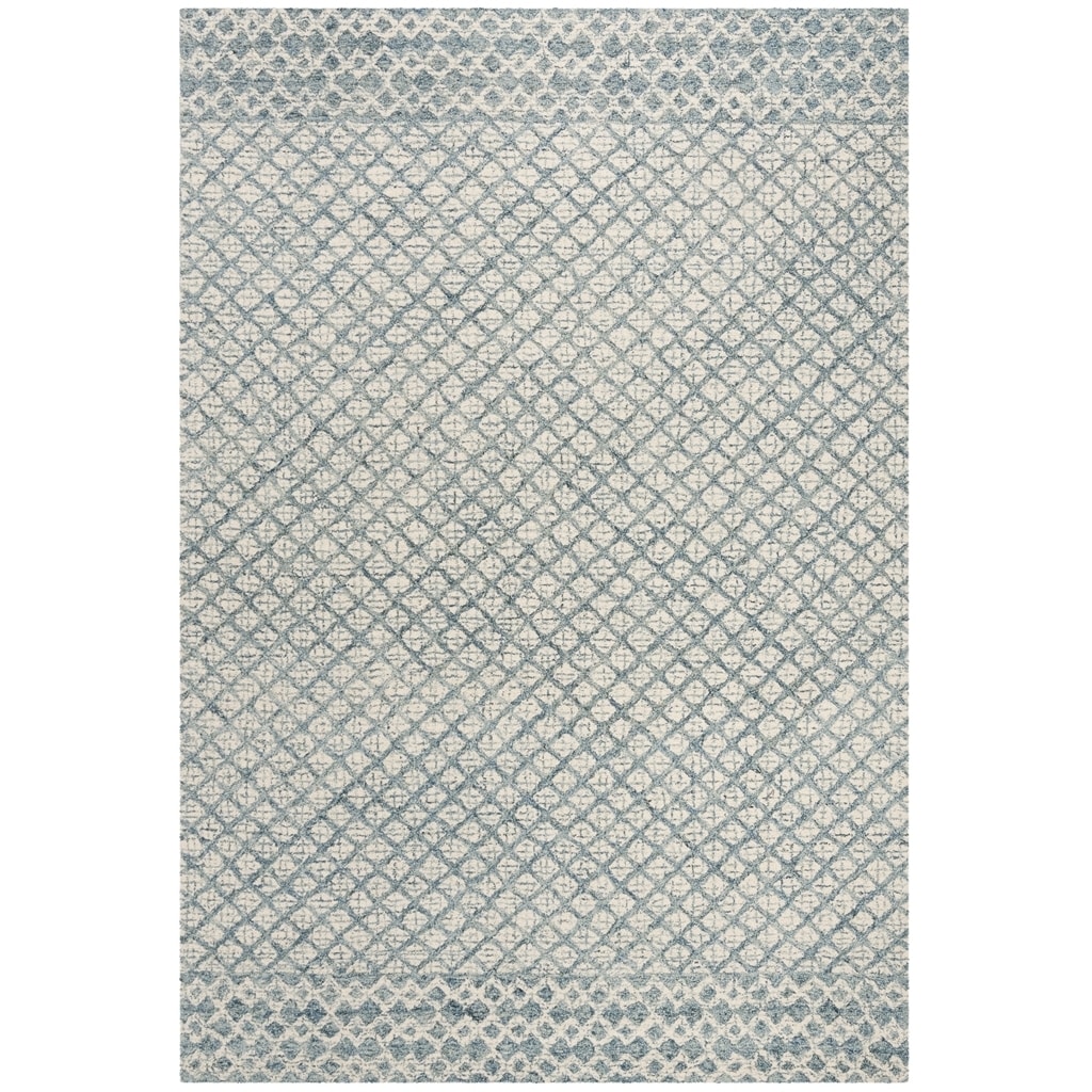 Superior Aero Hand-Braided Wool Area Rug, 8' x 10', Light Blue