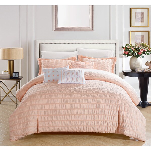 Chic Home Jayrine 10 Piece Ruched Ruffled Bed in a Bag Comforter Set