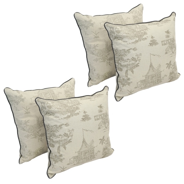 Blazing Needles 17 inch Cottage Throw Pillow Set of 4 On Sale