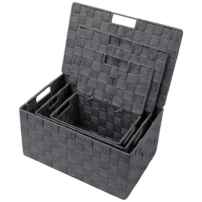Weave Stackable Basket Set, 3 Pieces