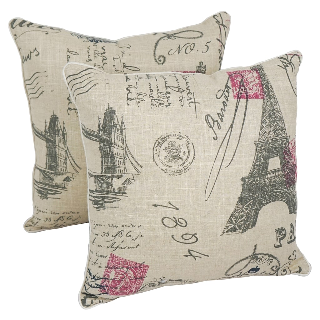 Blazing Needles 17-inch Euro Throw Pillow (Set of 2)