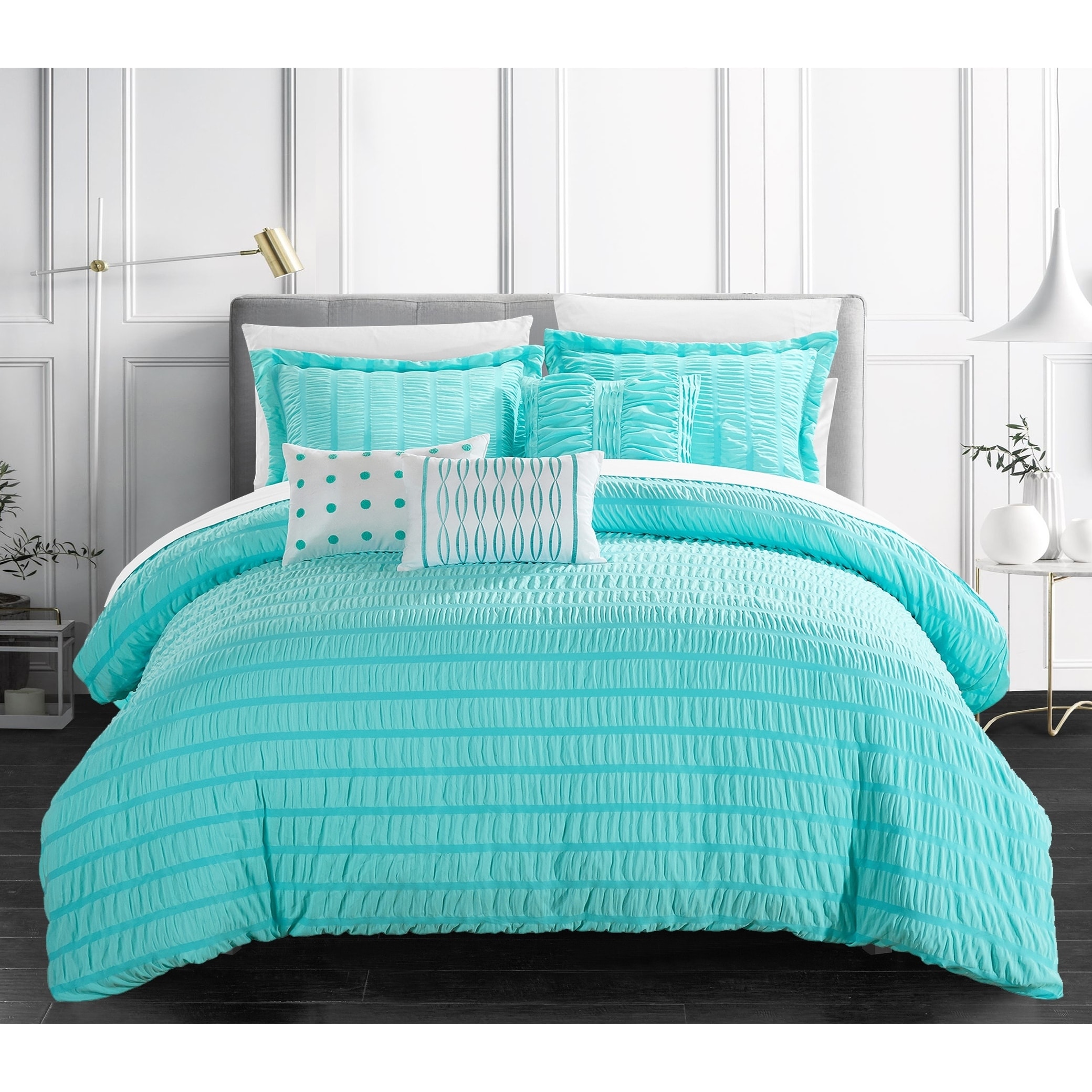 Chic Home Jayrine 10 Piece Ruched Ruffled Bed In A Bag Jayrine 10 Piece Ruched Ruffled Bed