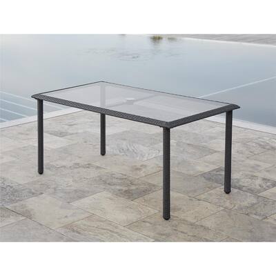 Avenue Greene Grey Outdoor Woven Wicker Dining Table