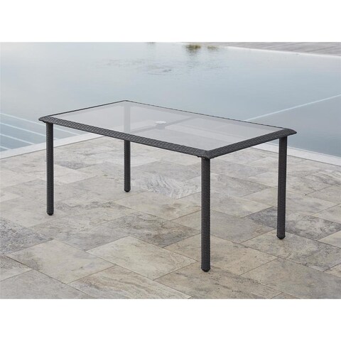 Avenue Greene Grey Outdoor Woven Wicker Dining Table
