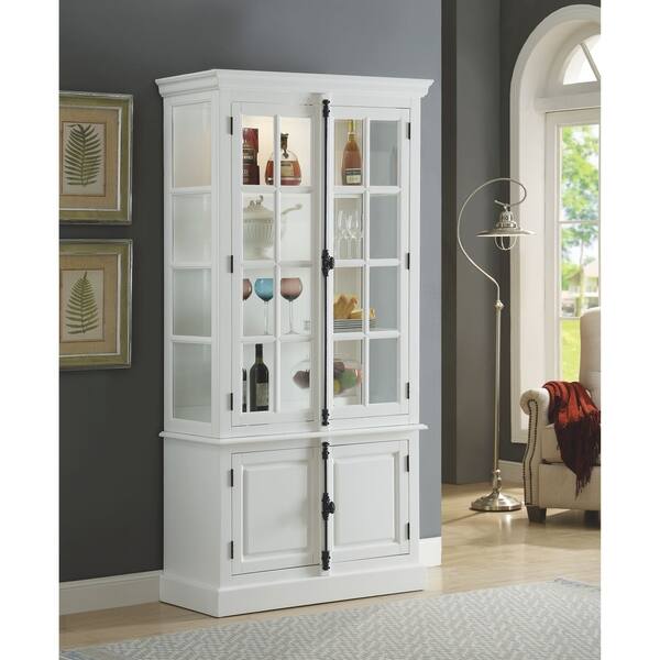 Shop Acme Iovius Curio Cabinet In White On Sale Free Shipping