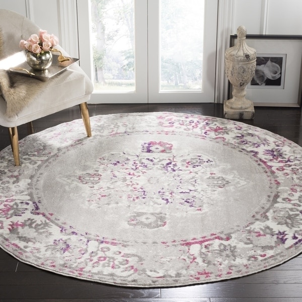 Shop Safavieh Skyler Contemporary Grey / Pink Rug - 6'7" x ...