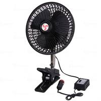 Zone Tech 12V Oscillating Fan - Includes clamp and Screws for Easy Attachment to either the Console or Dash