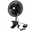 Zone Tech 12V Oscillating Fan - Includes clamp and Screws for Easy Attachment to either the Console or Dash