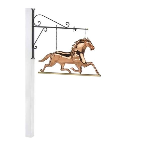 Hanging Horse Pure Copper Weathervane Sign with Decorative Bracket ...