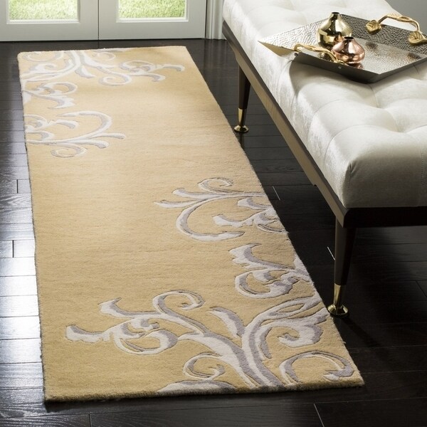 Safavieh Handmade Martha Contemporary Soft Yellow Wool Rug 2 3 X 8 Safavieh Handmade Martha Contemporary Soft Yellow Wool Rug 2 3 X 8