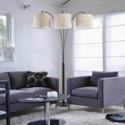 84 Inch Novalit 3-Arc Espresso Metal Floor Lamp