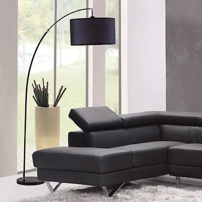 86 Inch Bella Black Arc Black Marble Floor Lamp