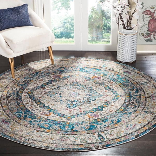 Safavieh Aria Vintage Creme / Red Rug - 6'5' x 6'5' Round