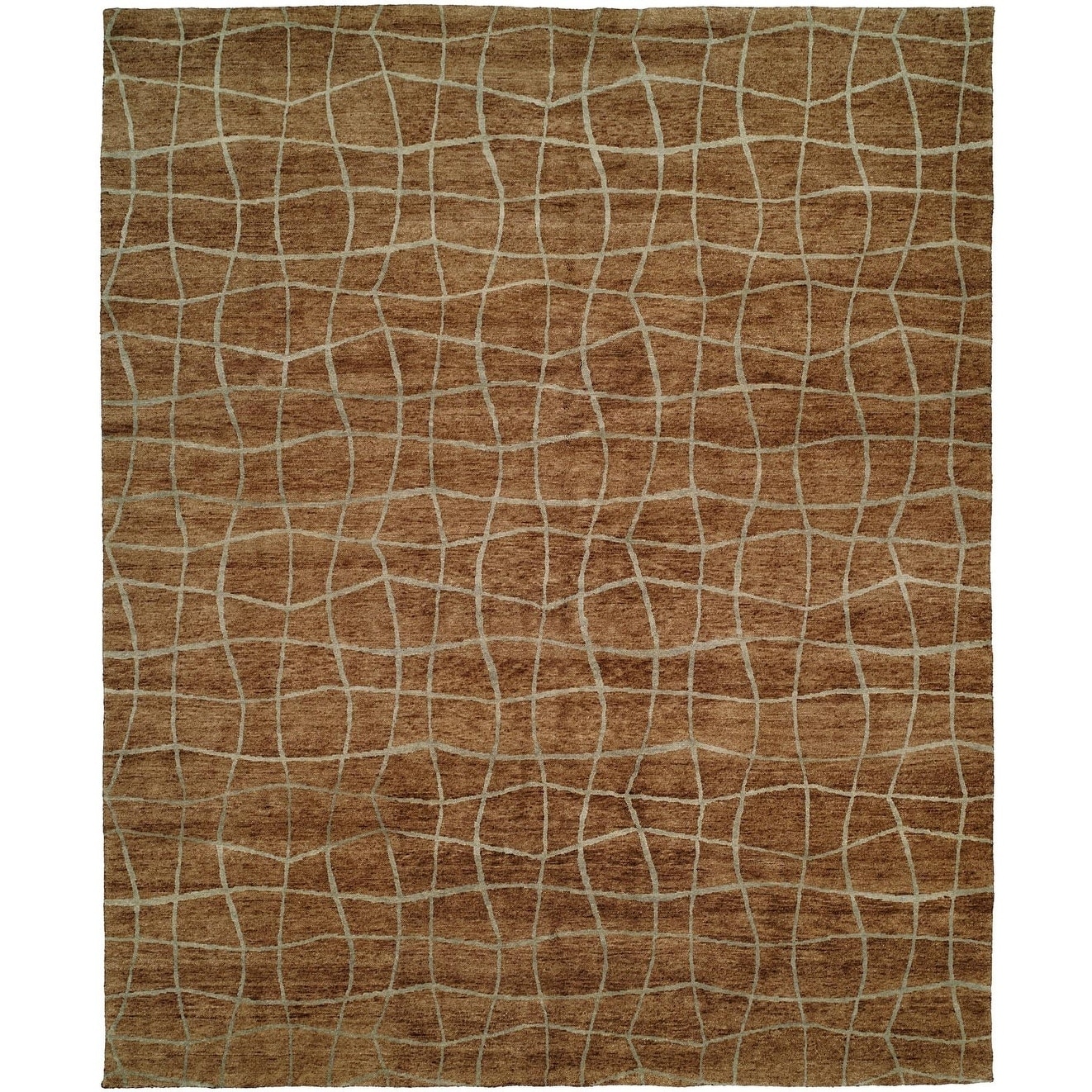 KALATY Jade Brown Hand-knotted Area Rug