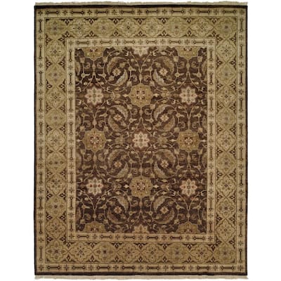 Bashir Brown/Gold Hand-knotted Area Rug