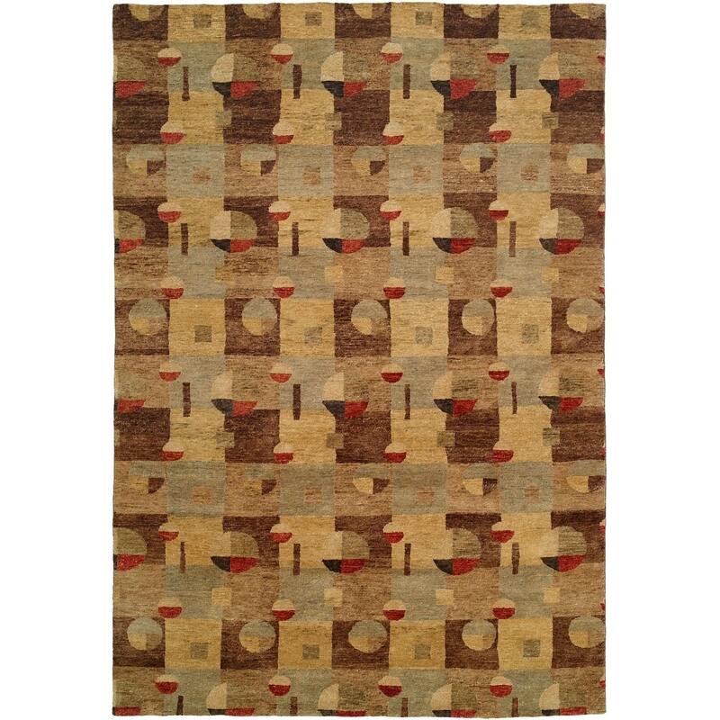 Jade Multi Color Earth Tones Hand-knotted Area Rug