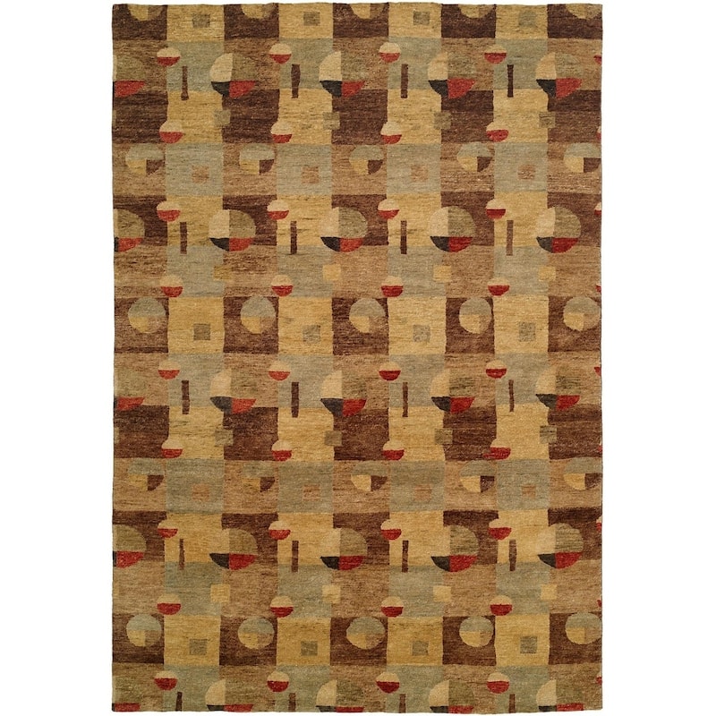 Jade Multi Color Earth Tones Hand-knotted Area Rug
