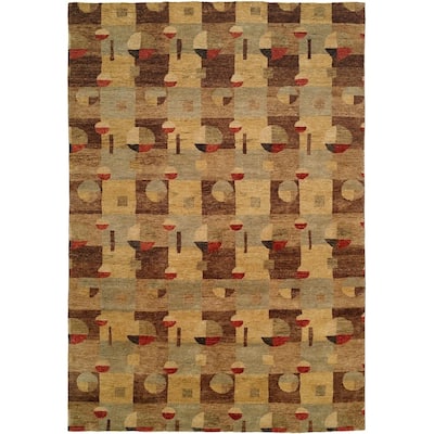 Jade Multi Color Earth Tones Hand-knotted Area Rug